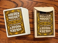 Vtg Las Vegas Casino Playing Cards - Brown - Golden Nugget - Opened Lightly Used