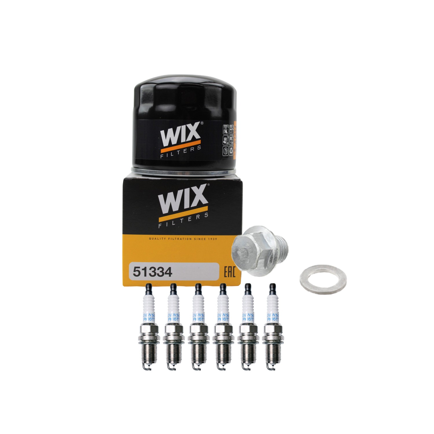 Wix Engine Oil Filter  Denso 6 Platinum TT Spark Plug kit for Accord Odyssey V6