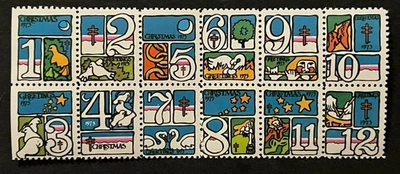 Travelstamps: American Lung Association Charity Stamps 12 Days of Christmas MNH - Image 1 of 4