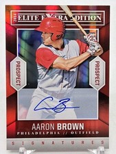 2014 Elite Extra Edition AARON BROWN Prospect Signatures Auto Red /599 Phillies