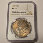 1887 Morgan Silver Dollar $1 – NGC MS64 – Philadelphia – Beautiful Toning