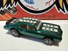 MEGA RARE! 1971 Hot Wheels REDLINE Green OLDS 442 All Original Stripe / Spoiler