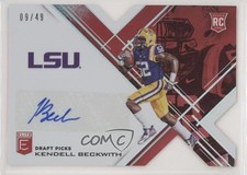 2017 Panini Elite Draft Picks Status Red Die-Cut 9/49 Kendell Beckwith Auto w5b