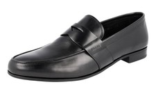 PRADA Leather Penny Loafer Dress Suit Formal Shoes Black - NEW -  US 12 EU 45