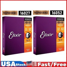 Elixir Acoustic Guitar strings Phosphor Bronze LIGHT 12-53 16027 16052 SP