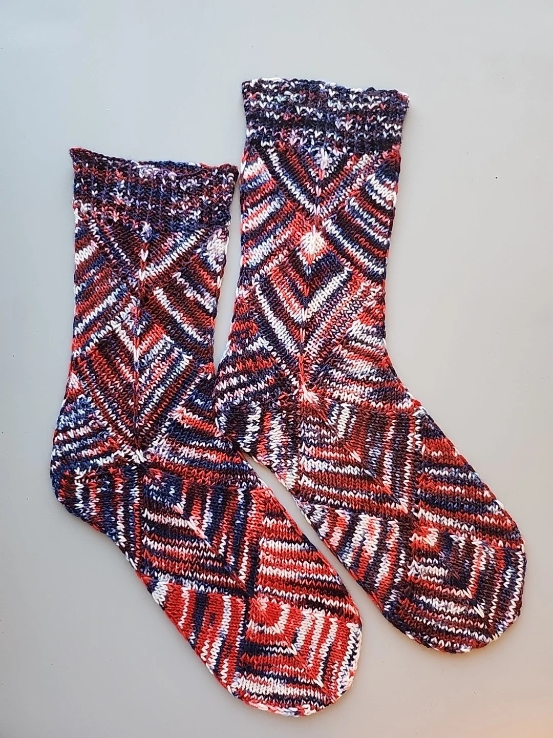 Hand Knitted Wool Socks Size 4-5 #123