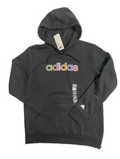 ADIDAS WOMEN'S PULLOVER HOODIE SWEATSHIRT FLEECE LINED KANGAROO PK BLACK