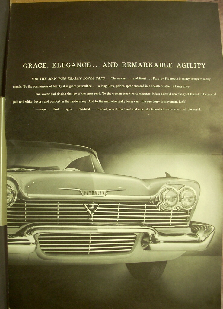 1958 Plymouth Fury Dealer Sales Brochure ORIGINAL Golden