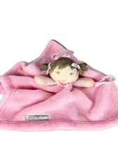 Doll Baby Lovie Blanket Girls Pink Plush Rattle holder Security Pacifier Holder 