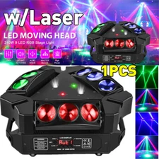4PCS 9LED Stage Light W/Laser RGB Beam Spider Bird Moving Head DMX512 Party Xmas
