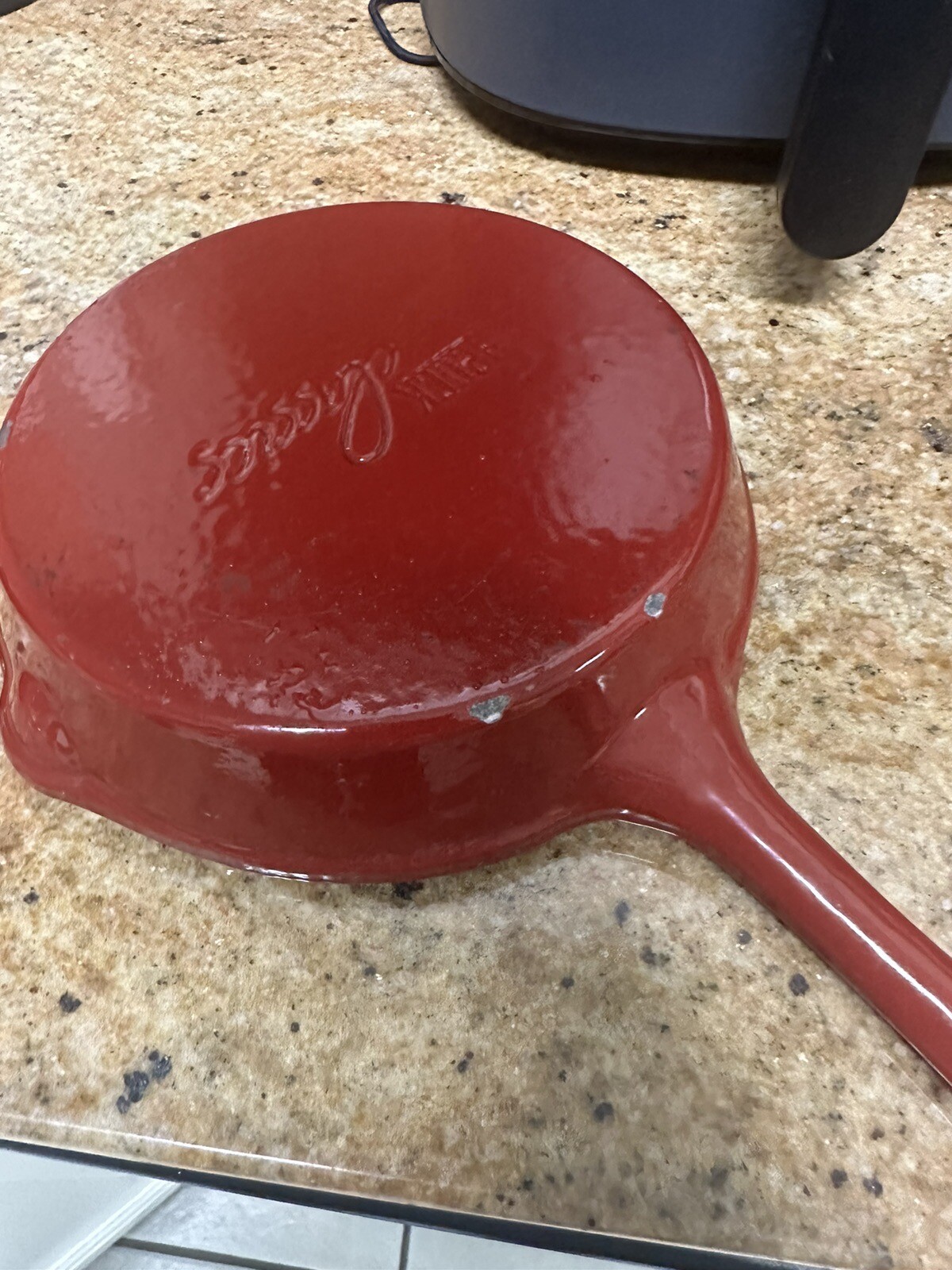Set 2 Heuck Classics Cast Iron Enamel Red Skillet Frying Pan Double