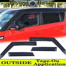 For 2014 2015 2016 2017 2018 2019 Kia Soul SMOKE Door Visors Window Rain Guards