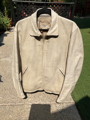 Vintage Bates leather jacket- Cream Size 42