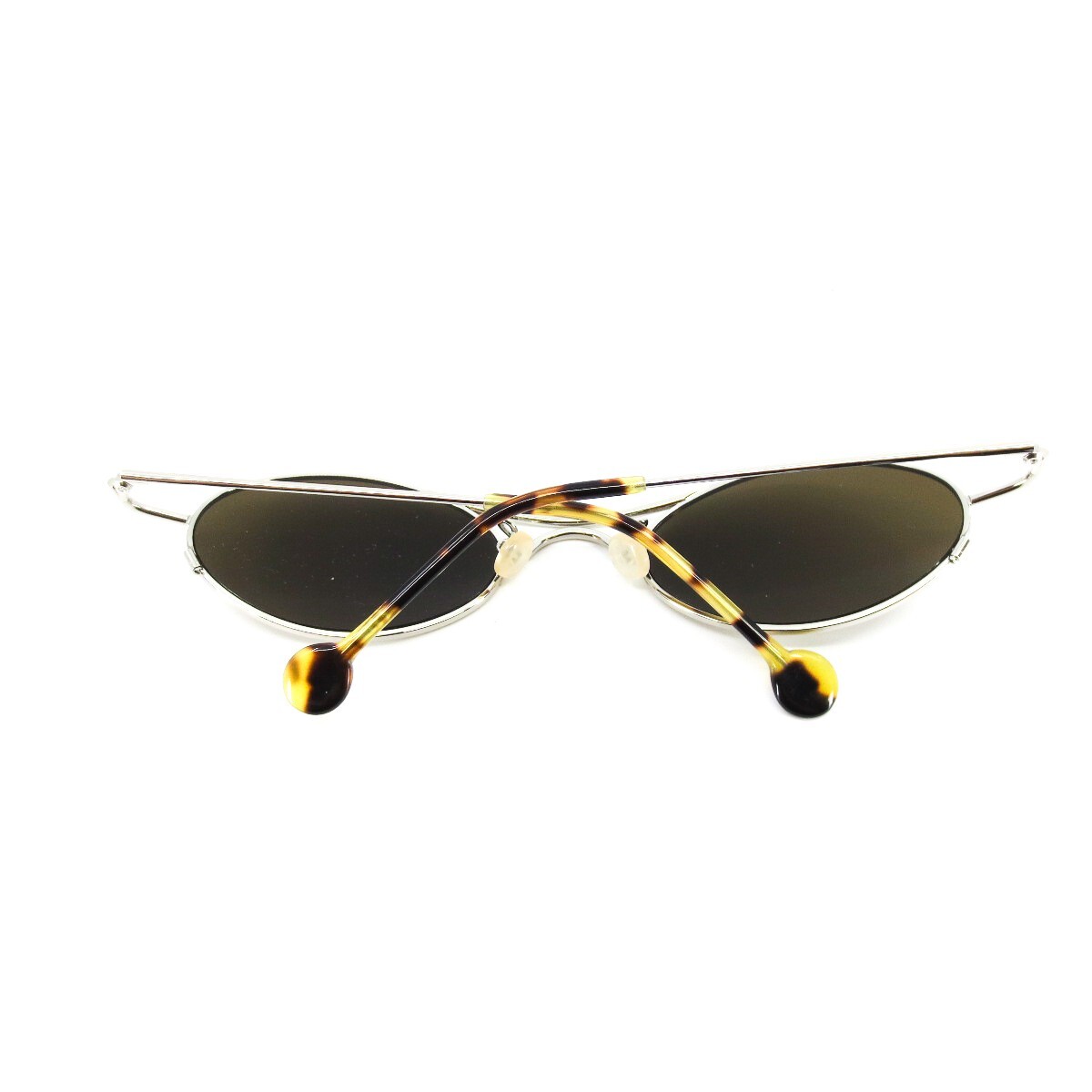VTG l.a. Eyeworks Pine 405 Silver Black Low Profile Wire Sunglasses Artsy GUC Sunglasses L.A. Eyeworks FEZ 405 90s Eyeglasses With Sun Clip main image 3