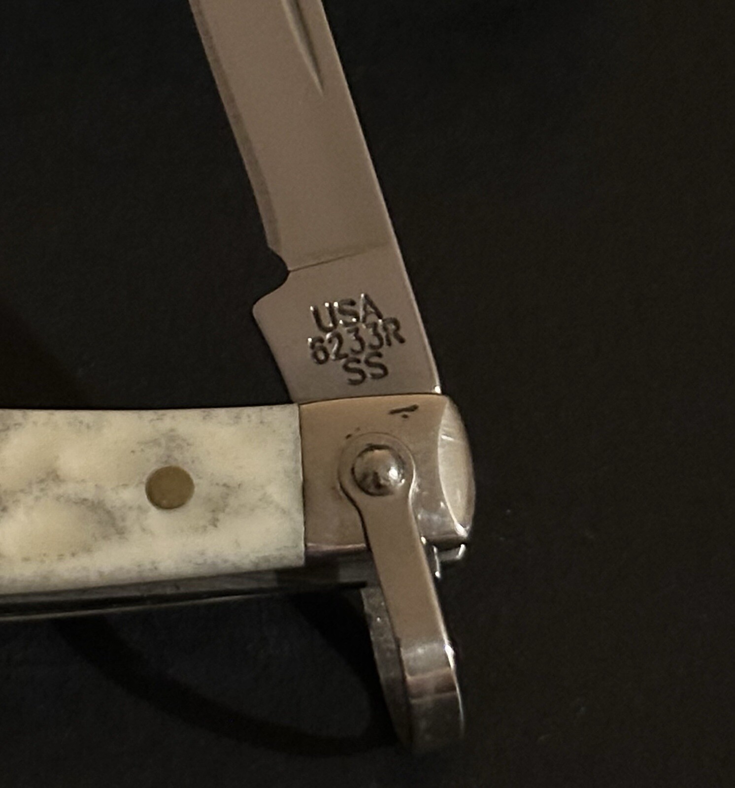 🔥200& Case XX Natural Bone Pen 6233R SS Pocket Knife Red Shield RARE