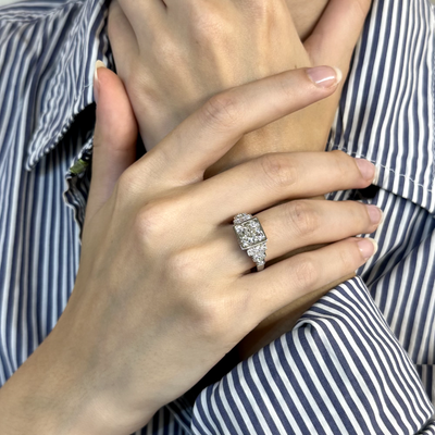 Bague Solitaire Diamant 1,00 Carat H-Pur Or Gris 18k - Taille 52, Avec Certificat HRD - Occasion Comme Neuve