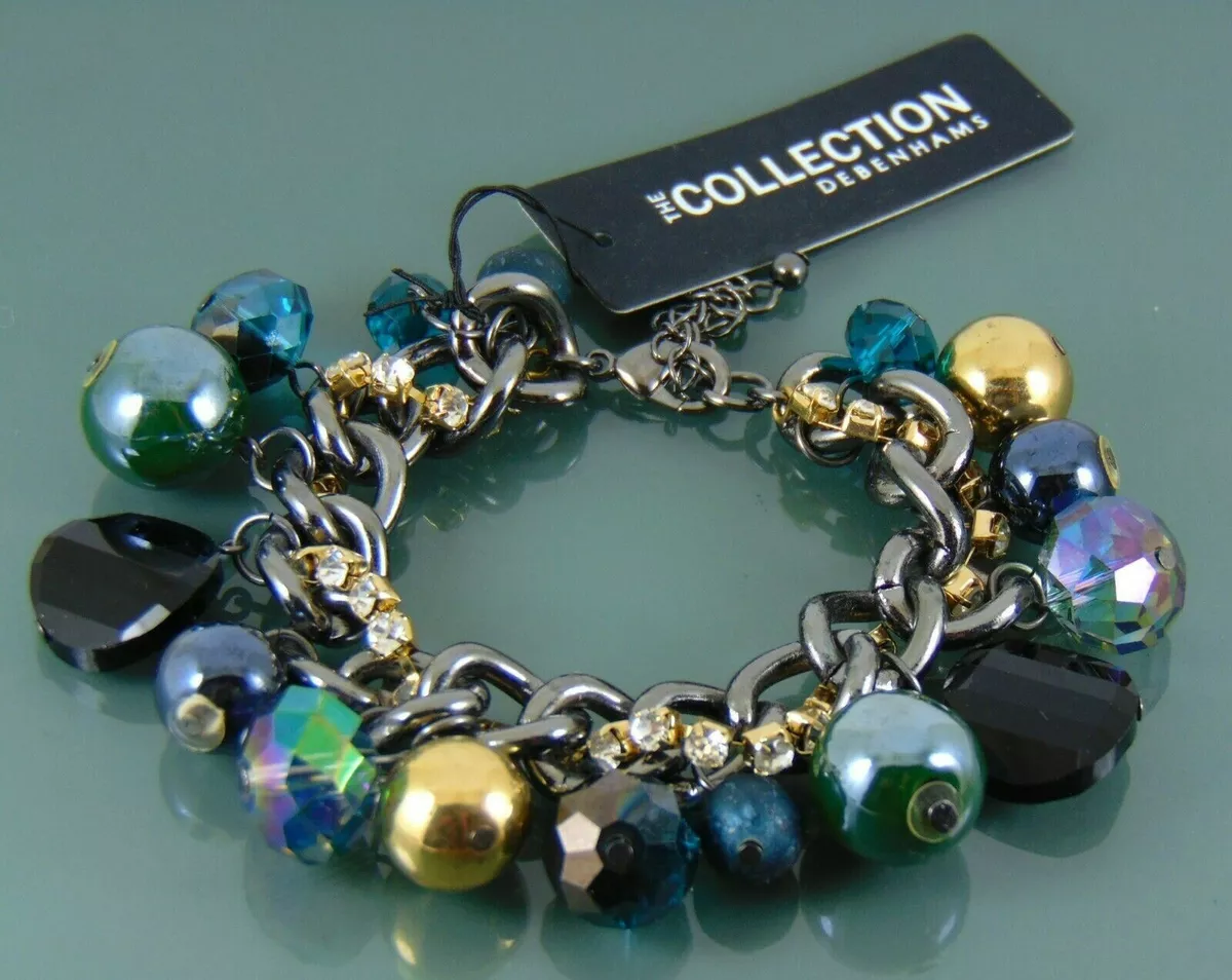 Debenhams bracelet gold and graphite grey multi coloured faceted
