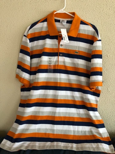 Lacoste Men’s Striped Polo Size 3X Brand New As Pictured Size 9  XXXL Man
