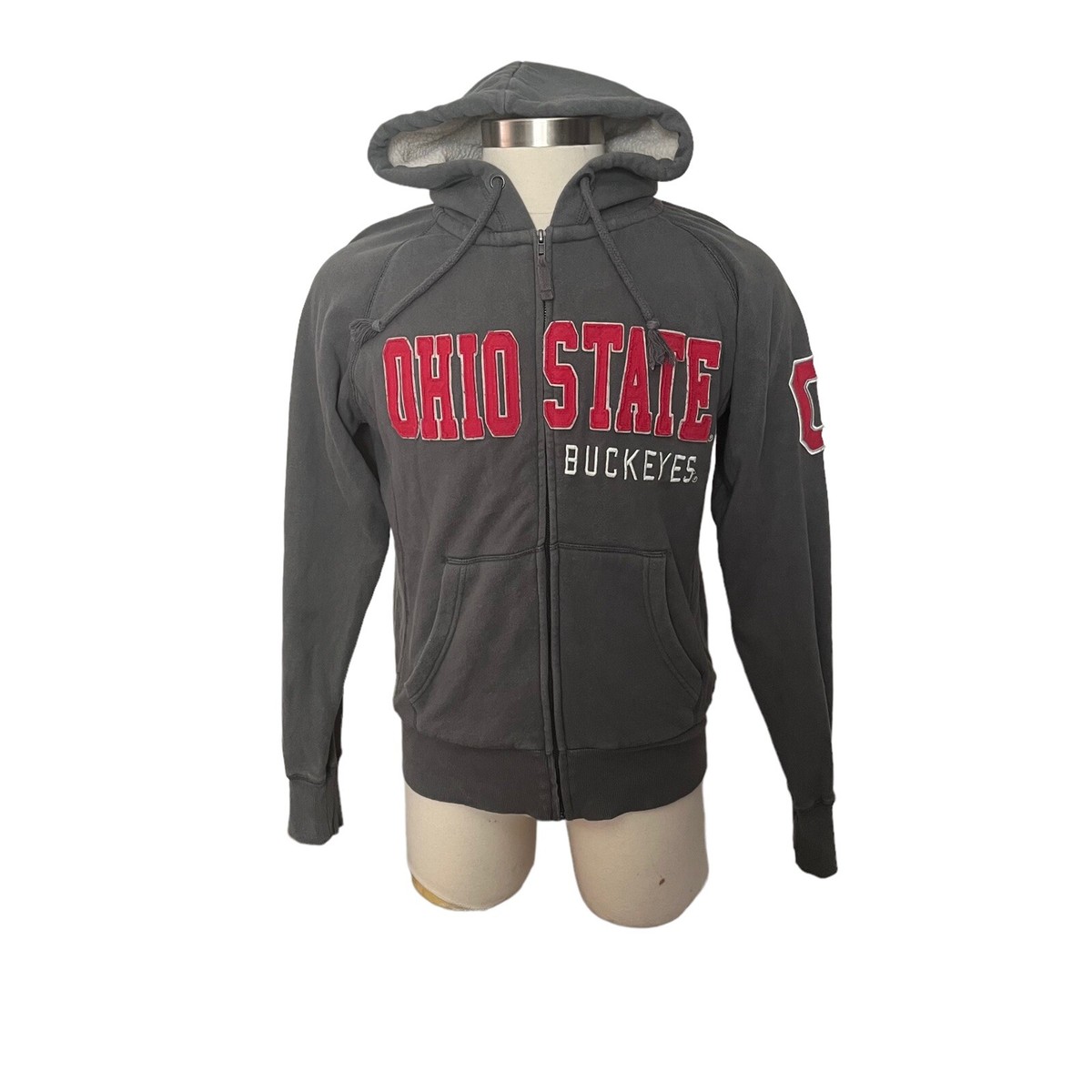 Campus Heritage Ohio State Buckeyes Full Zip Hooded Sweatshirt Jacket Sz  Medium
