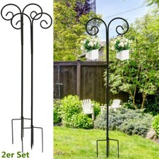 XXL Hirtenstab Metallstab Laternenhalter 241cm Schäferhaken Gartenstab Variation