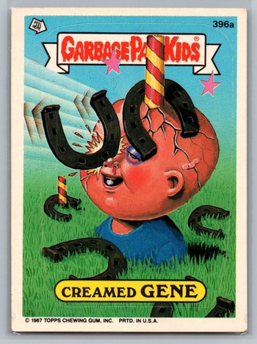 1987 Topps Garbage Pail Kids NM+ Creamed Gene GPK #396A SET BREAK - 第 1/2 張圖片