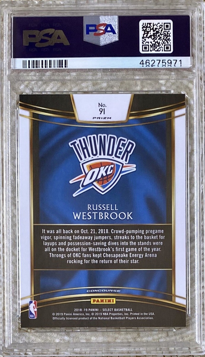 NBA Russell Westbrook 18-19 Prizm 10枚限定 2018 PANINI SELECT ZEBRA PRIZM RUSSELL WESTBROOK PSA 9 POP 1