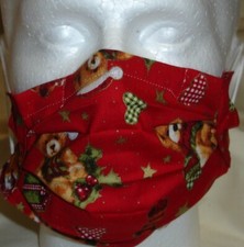 USA cotton Face mask cover handmade/w Teddy Bear Christmas Fabric FASTSHIP