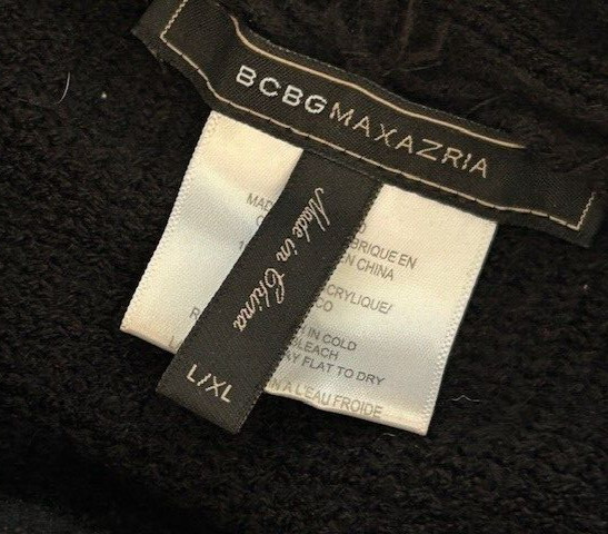 BCBGMAXAZRIA TURTLE NECK PULLOVER CAPE BLACK L/XL - image 4