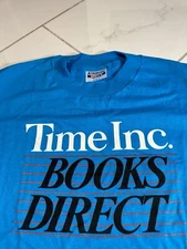 Vintage 80s Time Inc Books Direct Blue Publishing Promo T-Shirt Medium