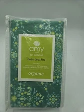 New Amy Butler For Welspun TWIN Bedskirt Blue Green Floral "Dancing Paisley"