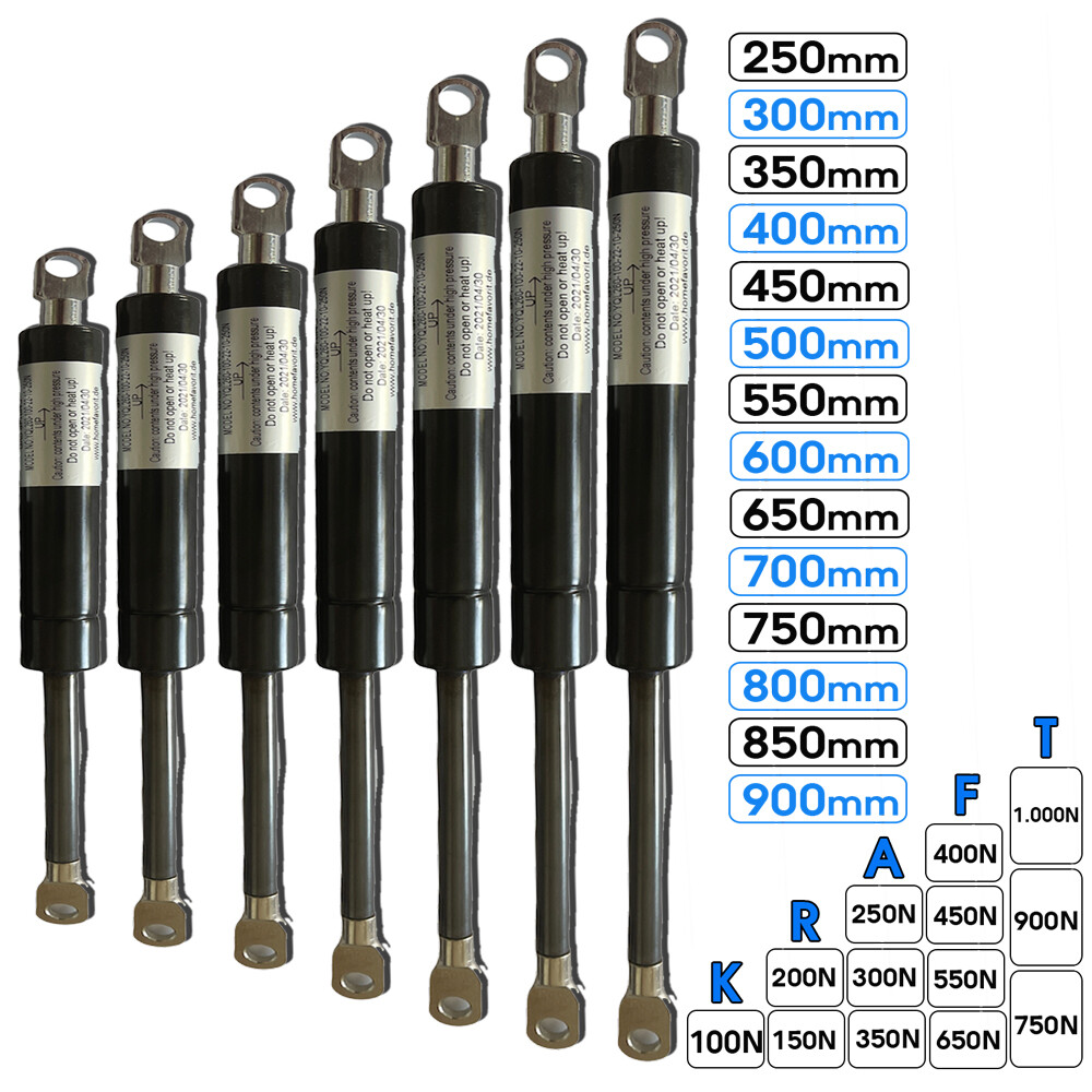 Gasdruckfeder Gasdruckdämpfer Augenaufnahme 590mm/250mm