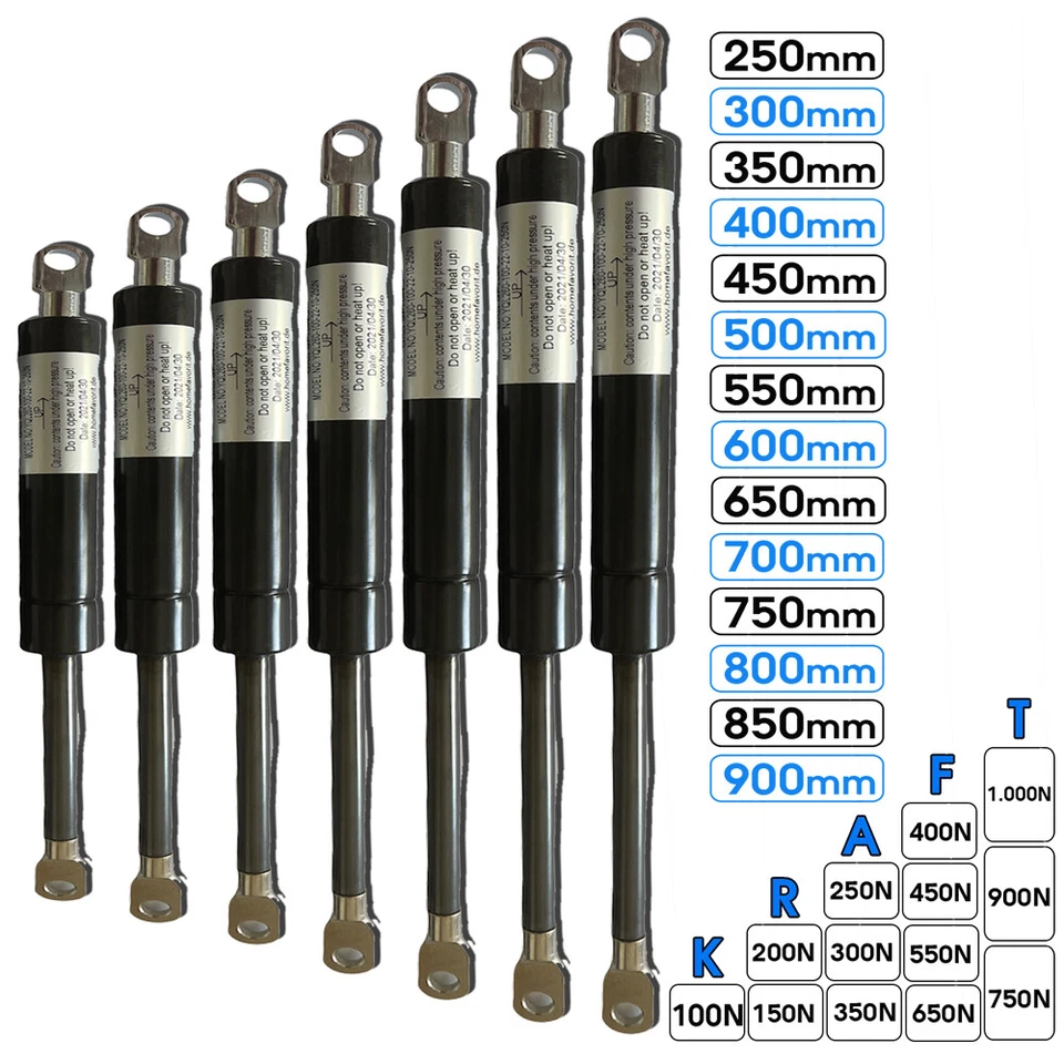 Gasdruckfeder Gasdruckdämpfer Dämpfer Auge Gasfeder Länge: 145-900MM 50N-1.250N