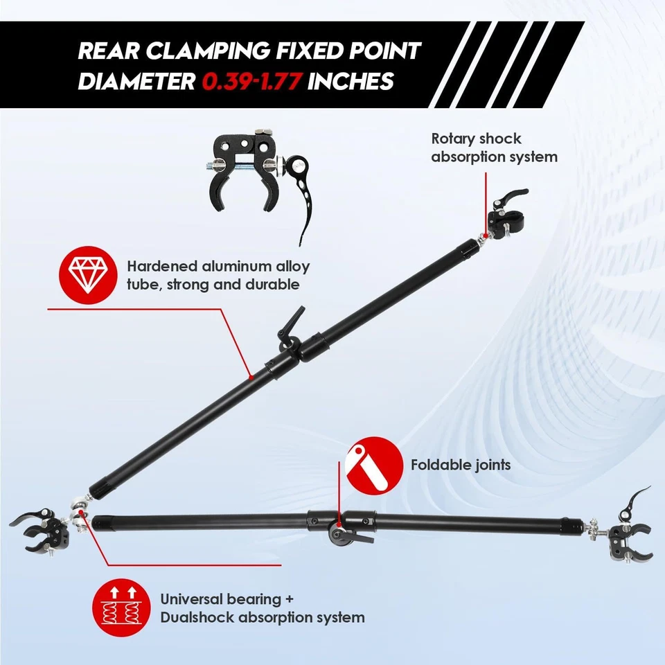 Bike Trailer Hitch Connector, Universal Portable Folding Bicycle Trailer - Image 3 of 4
