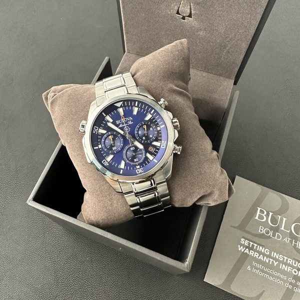 Bulova Marine Star/96B256 Cronógrafo Esfera Azul 6S20/Suizo Cuarzo 43MM 2