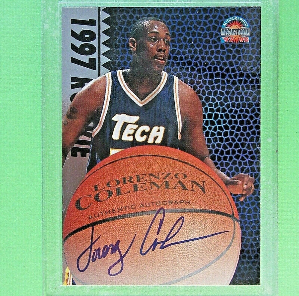 LORENZO COLEMAN 1997 ROOKIE AUTOGRAPH PLATINUM # 9 Tennessee Tech