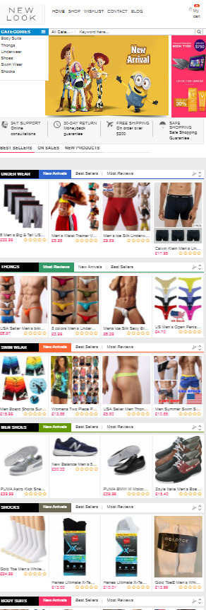 Ready made Dropshipping website Free hosting & set up - Men's lingerie
