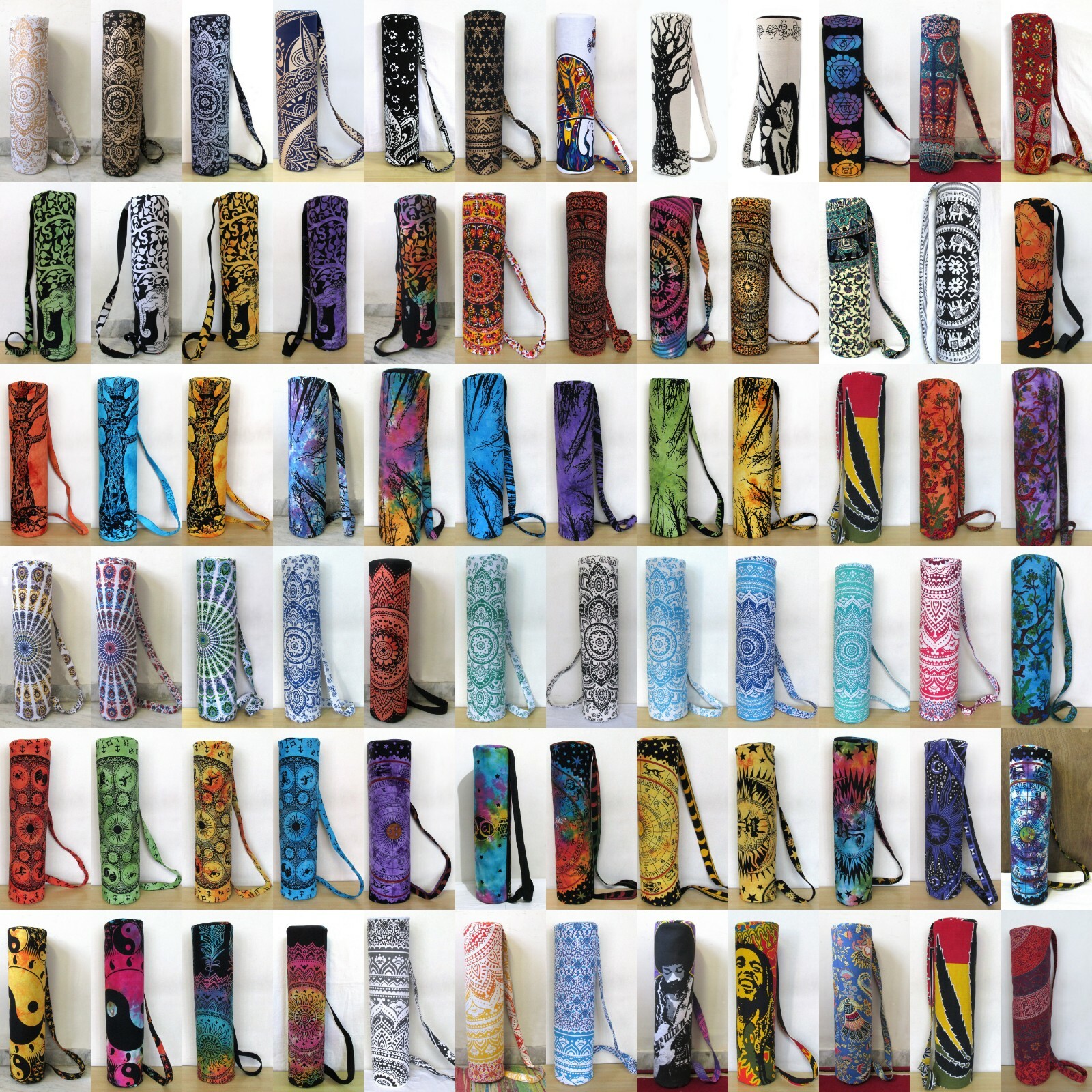 Neu Indisch Mandala Yogamatte Tasche Mit Schultergurt Verstellbar Fitness-Studio