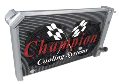 SR Champion 4 Row Radiator W/ 2 12'' Fans for 1969 - 1972 Chevrolet Corvette