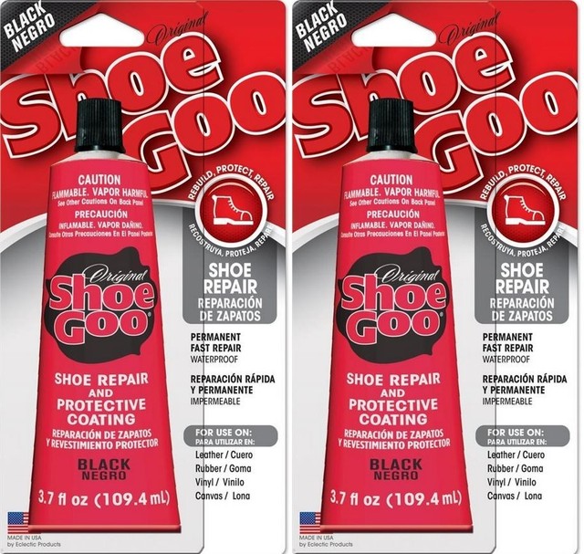 2 Shoe Goo Black 110212 Adhesive Glue Leather Vinyl Rubber 3.7oz 102120