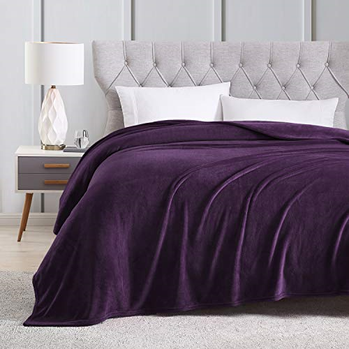 EXQ Home Fleece Blanket King Size Purple Throw Blanket for Bed or Couch