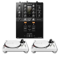 Pioneer DJ DJM-250MK2 2-channel DJ Mixer with Pioneer DJ PLX-500-W Turtables