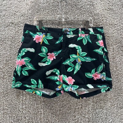 Old Navy Shorts Womens 14 Black Floral Everyday Short Cotton