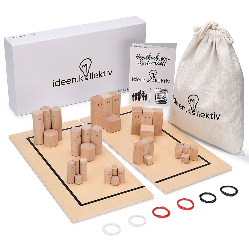Systembrett Pro - Buchenholz - Familienbrett Systemisches Coaching (Eckig) - Bild 2 von 4