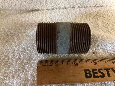 Lot of 2 Galv Pipe Nipples  1 1/4  X 2 1/2  long SCH 40 New Old Stock