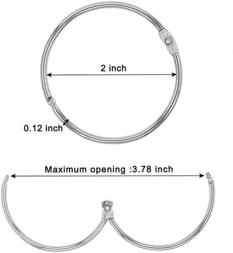 Coideal Large Shower Curtain Rings Open, 20 Pcs Metal Curtain Hooks 50Mm Big Cir - Picture 6 of 12