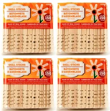 Lot 4 Horizon Wooden Skill Craft Sticks Real Wood 600ct Homeschool Kids Project