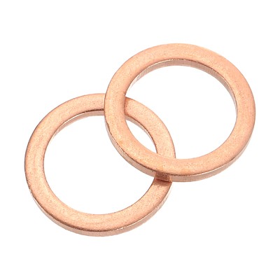 M10 Flat Washer, 36Pcs Copper Ring Washer 14mm OD 1mm Thick Sealing Gasket Ring