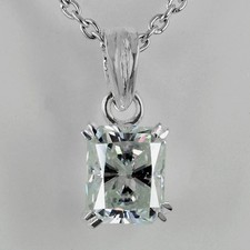 925 Silver 4.70Ct. Octagon Shape Certified White Diamond Pendant - Tariffs Free