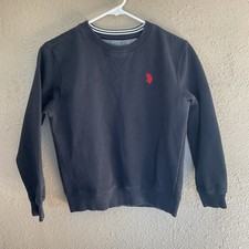 US Polo Assn. Boys Sweatshirt Size 10-12 Black Crewneck Logo