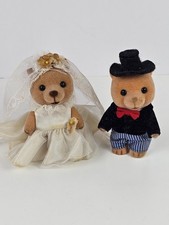 Vtg Russ Berrie Bride Groom Teddy Bear Wedding Figurines Korea Miniature Set